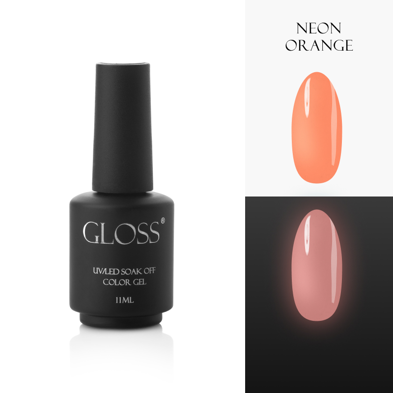 Luminescent gel polish Neon Orange Elf, 11 ml